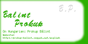 balint prokup business card